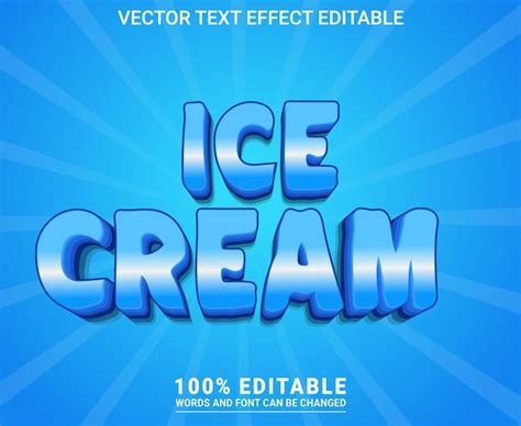 Premium Vector Ice Cream Text Effect Editable Vector