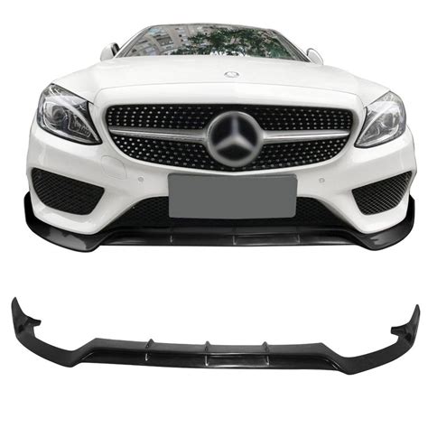 2015 2018 Mercedes C Class Sport W205 Front Bumper Lip Black