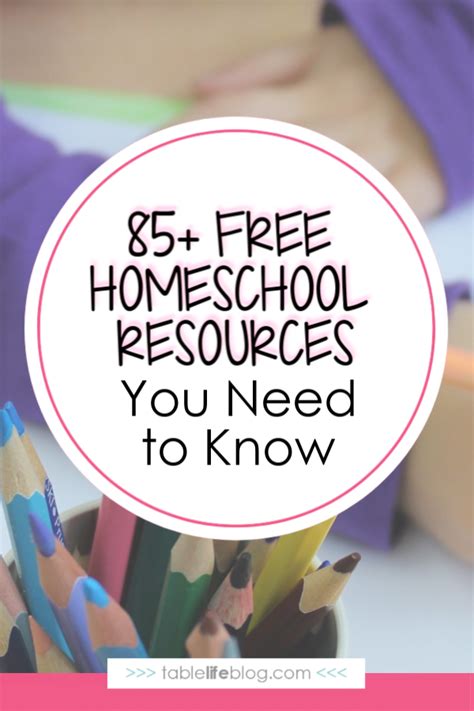 85+ Free Homeschool Resources to Keep in Your Back Pocket • Table Life Blog