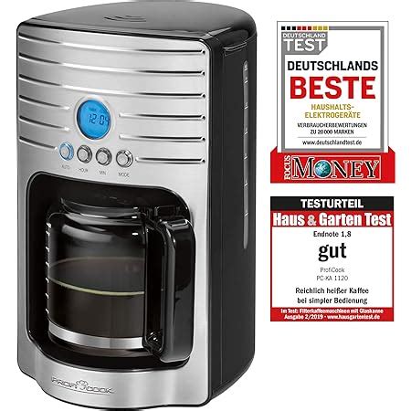 Amazon De Profi Cook PC KA 1120 Filterkaffeemaschine Mit LCD Timer 15