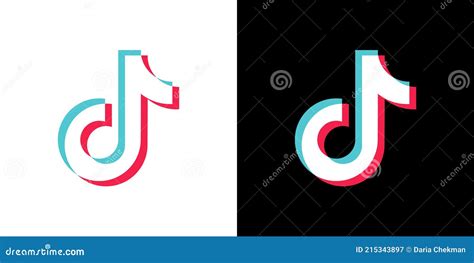 Tik Tok Icon Social Media Tik Tok Logo Design Vector Illustration