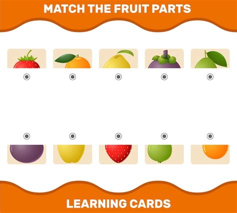 Faites Correspondre Les Parties De Fruits De Dessin Animé Jeu De