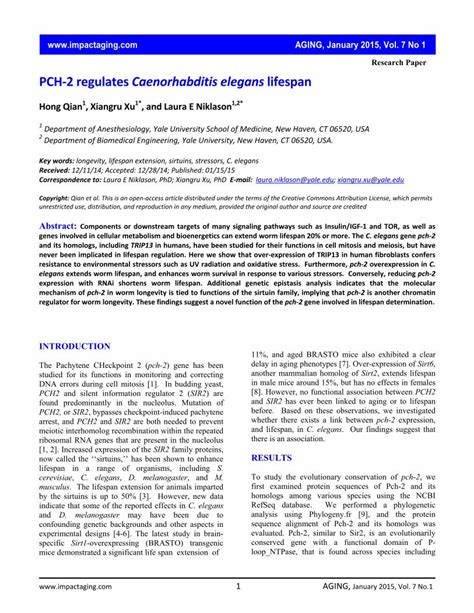 Pdf Research Paper Regulates Caenorhabditis Elegans Lifespan Dna