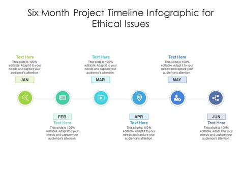 Six Month Project Timeline For Ethical Issues Infographic Template Presentation Graphics