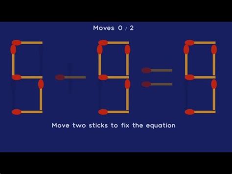 Fix The Equation By Moving Stick Hard Matchstick Puzzle Matchstick