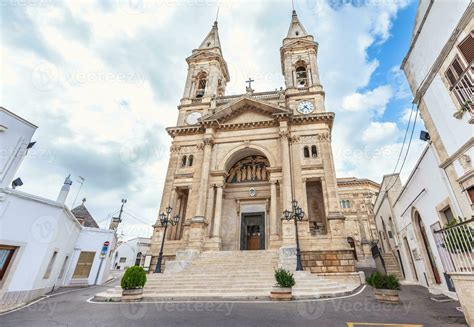 Alberobello Puglia Italy View Of The Famous Village With Cathedral