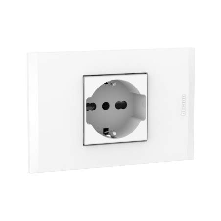 Placa Armada C Toma Universal Schuko 10 16A Blanco PL2P Blanca