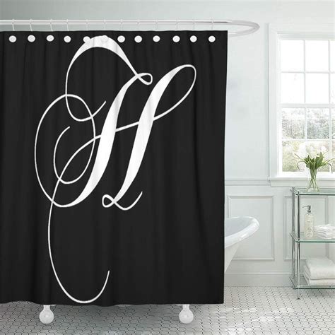 Cynlon Letters Black Monogram H Designer Monogrammed Initials Swirls