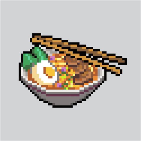 Pixel Art Illustration Ramen Pixelated Ramen Food Delicious Japanese