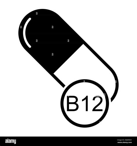 Vitamin B12 Icon Healthy Medicine Pill Supplement Symbol Complex