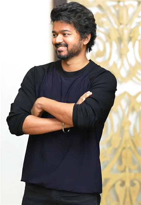 Thalapathy Vijay Handsome Look in Black T-Shirt | Vijay Images HD - Live Cinema News