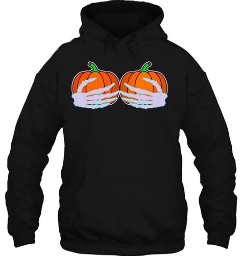 Halloween Boob Skeleton Hand Pumpkin Boobs Funny Women Hersmiles