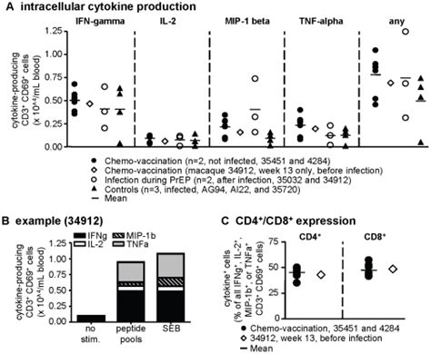 Intracellular Production Of Ifnγ Il 2 Mip 1β Or Tnfα Was Measured By Download Scientific