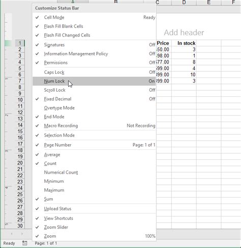 Como Personalizar E Usar A Barra De Status No Excel Bacana