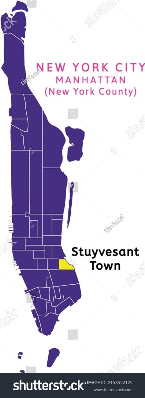 Stuyvesant Town Neighborhood Location On Map Stock Vector (Royalty Free) 2158552125 | Shutterstock