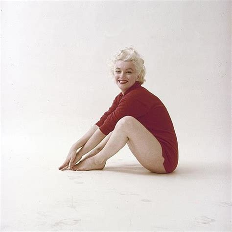 Marilyn Red Sweater Sitting Photo By Milton Greene Marilyn