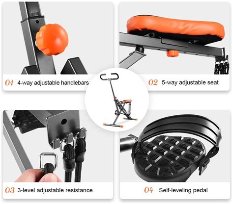 Foldable Exercise Bike Fitness Workout System for Abs Arms Legs Back a ...