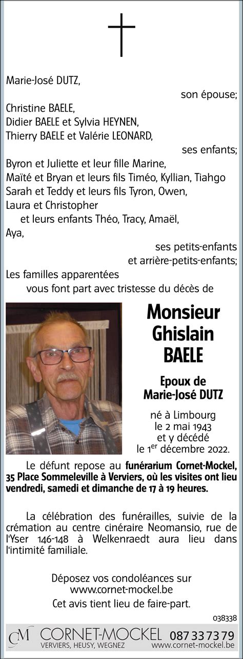 Ghislain Baele Avis N Crologique Lavenir Net