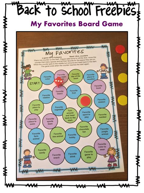 Fun Games 4 Learning: Back to School Board Game Freebies