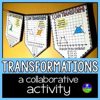 Geometric Transformations Math Pennant (QUADRANT 1) | Transformations ...