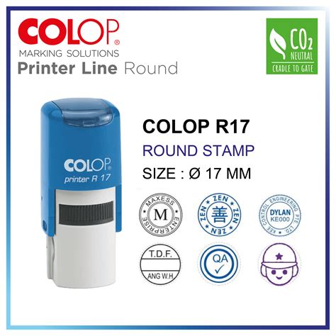 Colop Round Self Inking Stamp Round Chop Cop Bulat Round Rubber