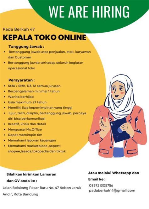 Lowongan Kerja Kepala Toko Online Di Toko Pada Berkah Grosir Pada