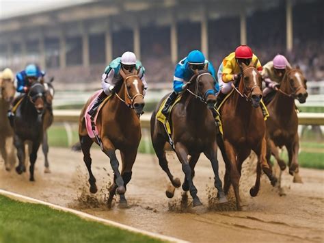 Premium Photo | Thoroughbred horses racing in a race