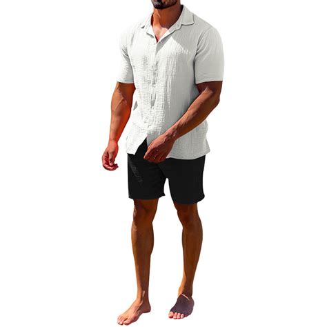 Ramiter Men Suits Mens Short Sleeve Suit Loose T Shirt Casual Fashion