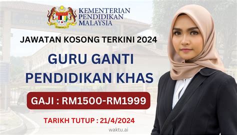 Jawatan Kosong GURU GANTI PENDIDIKAN KHAS Gaji Sehingga RM 1999