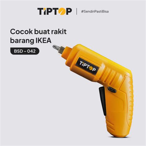 Promo Tip Top Cordless Screwdriver Obeng Baterai 4 2v Bsd 042