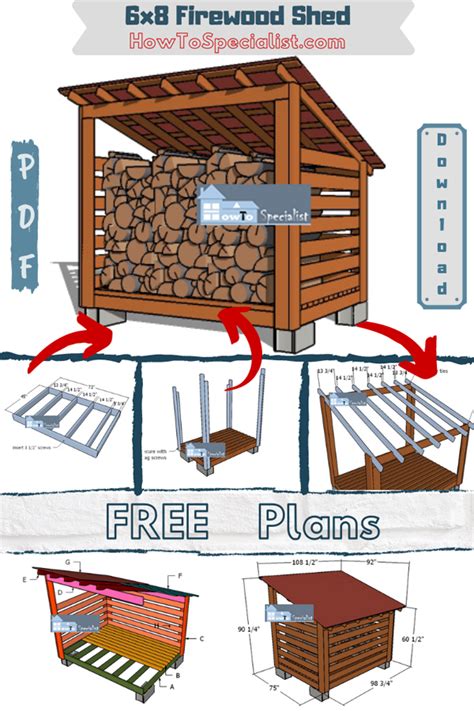 6×8 Wood Shed Plans – PDF Download | HowToSpecialist