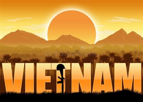 Vietnam War Veterans And Remembrance Banner Stock Illustration