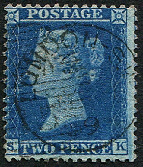 2d SG 35 Pl 6 SK DEEP BLUE VFU Upright Cris Embassy Philatelists