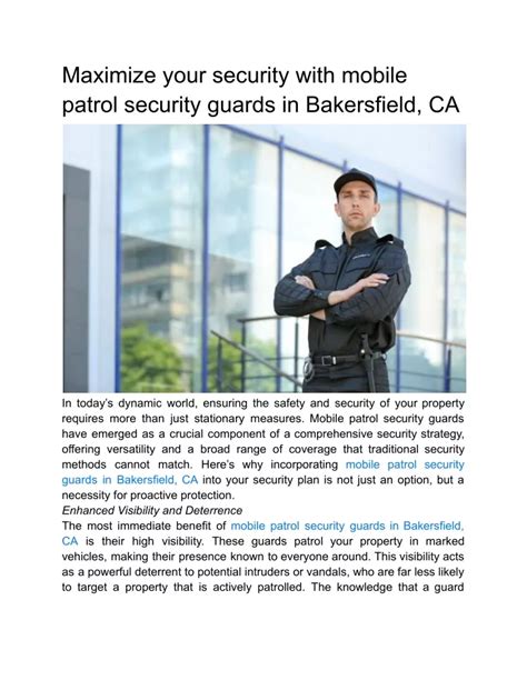 Ppt Maximize Your Security With Mobile Patrol Security Guards In