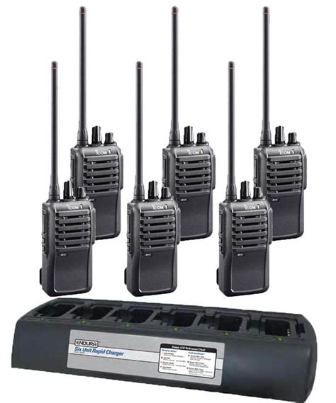 Icom Ic F4001 450 512mhz Uhf 4w Radio 6 Pack Wendura Multi Charger