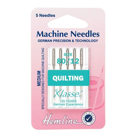 Hemline Medium Quilting Machine Needles 5 Pack Hobbycraft