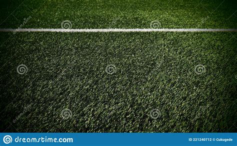 Soccer Field For Championship The Marking Of The Football Field On The Green Grass White Line