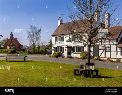 Views Of The Green Dragon Pub In Sambourne Warwickshire Stock Photo