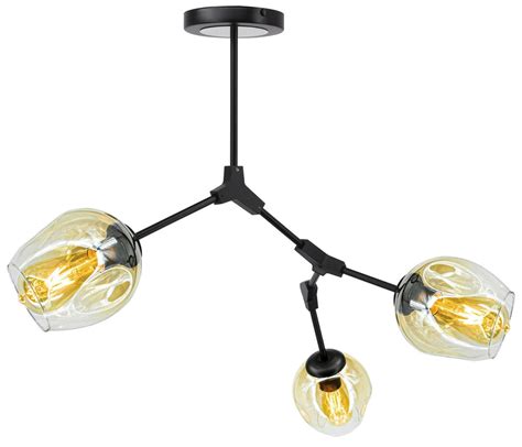 Niesymetryczna Lampa Sufitowa Czarna 1962 3 BLACK 21QG Kaja