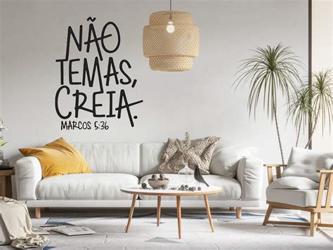 Adesivo De Parede Frase Religiosa N O Temas Creia Decora O Religiosa