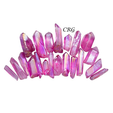 Magenta Aura Quartz Points 1 Pound Size 1 To 2 Inches Small Polished