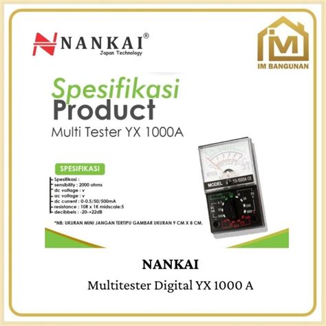 Jual Analog Multitester Pendeteksi Arus Listrik Yx A Nankai