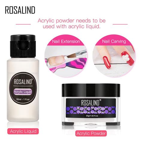 Rosalind Acrylic Powder Crystal Nail Art Tips Builder Transparent