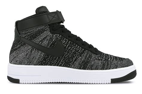 Nike Af1 Ultra Flyknit Mid Black Black 817420 004