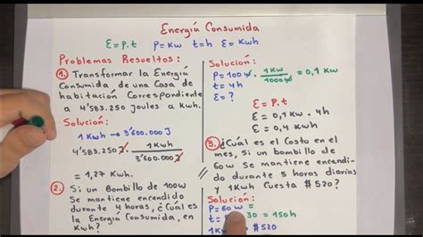 Energ A Consumida Problemas Resueltos Youtube