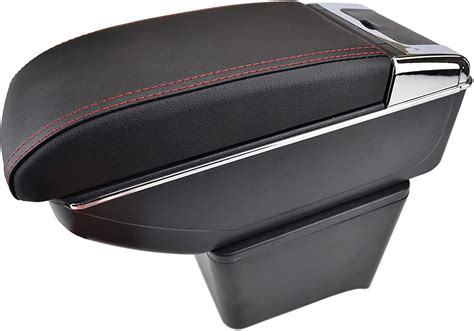 Dual Layer Black Leather Arm Rest For Polo N N Mk Centre