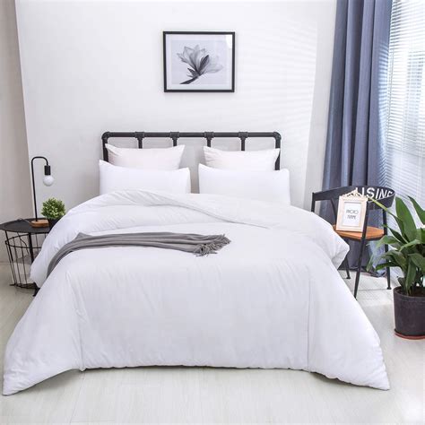 Jumeey White Comforter Set Queen Plain White Comforter