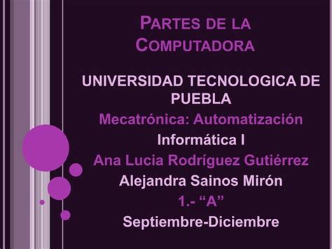 Partes De La Computadora Ppt