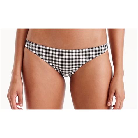 J Crew Swim New Jcrew Lowrider Bikini Bottoms In Matte Gingham