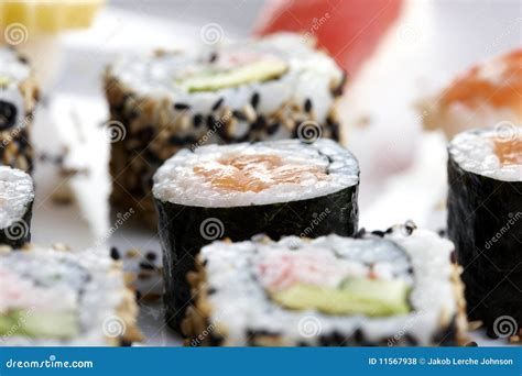 Sushi Served On Plate Stock Photo Image Of Rice Slice 11567938